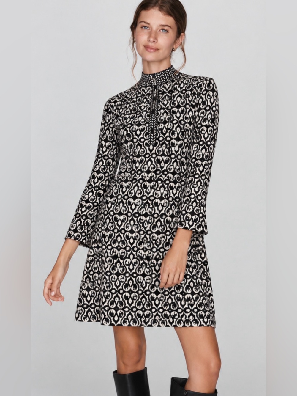 J. McLaughlin Black & White Catalina Cloth Sheath Dress XS